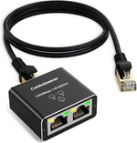 CableGeeker Ethernet Splitter 1 to 2 high speed gigabit adapter front view