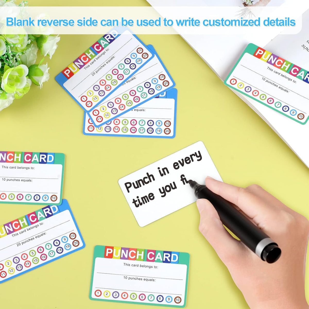 Joyberg colorful art paper punch cards showing rounded corners