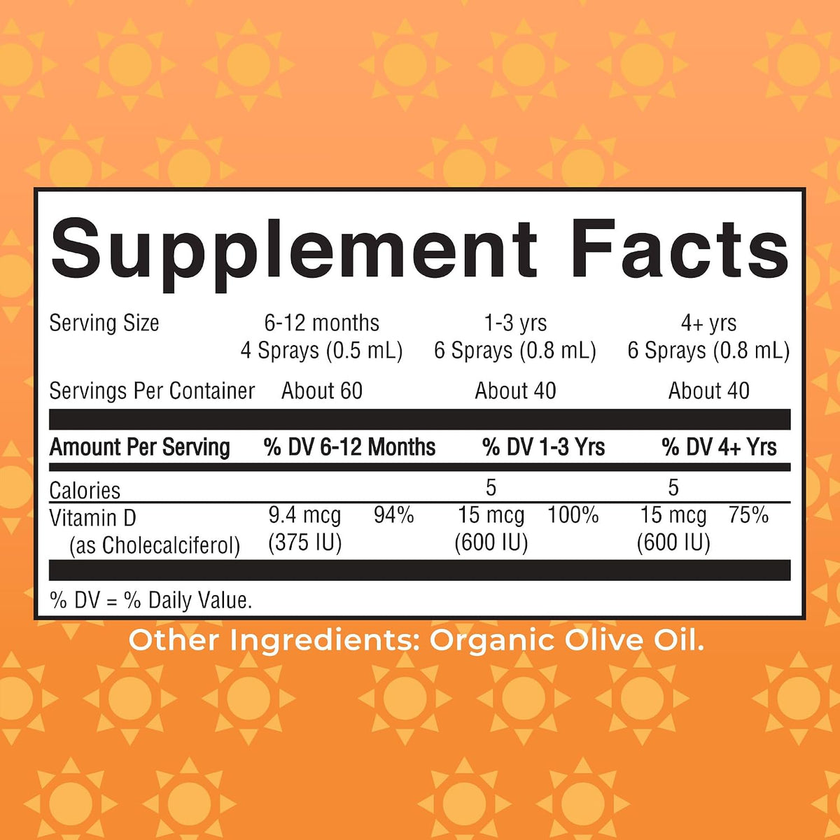MaryRuth organic Vitamin D3 liquid spray nutritional supplement packaging