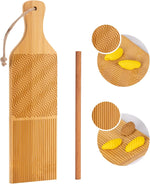 Maveite gnocchi board front view showing bamboo texture