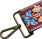 Yiaizhuo embroidered jacquard canvas handbag strap showing floral pattern