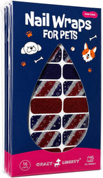 Crazy Liberty pet nail stickers patriotic design sheet with nail file accessory