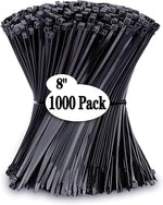 PLWCAMI black zip ties 8 inch front view packaging