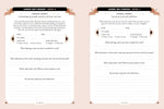 Sample single-card tarot reading layout filled out on journal page