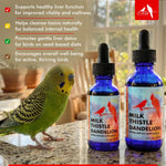 USA imported Morning Bird liquid supplement bottle for parrot liver detoxification