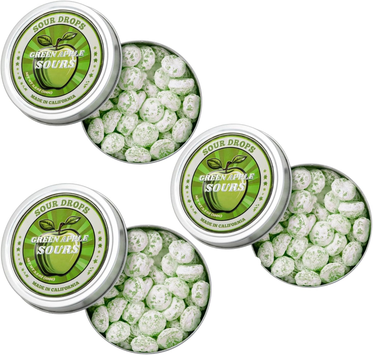 Sour Drops branding and nutritional info on tin
