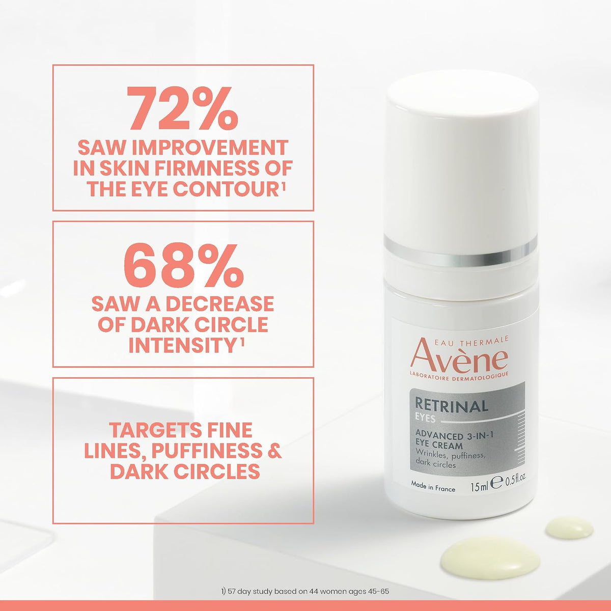 Side profile of Avene Retrinal Eyes Advanced eye cream pump