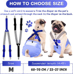 Washable doggy suspender harness for male and female medium dogs