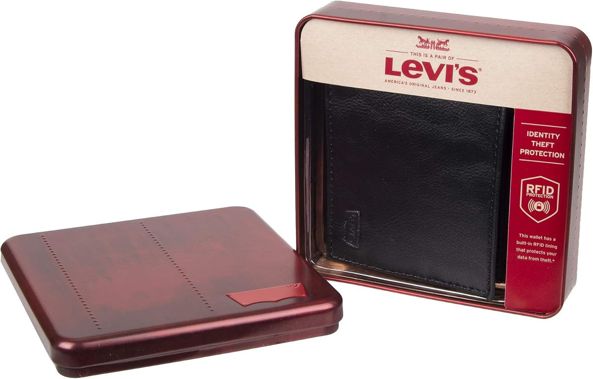 Levi's compact everyday wallet packaged for gift presentation
