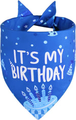 Agroon blue birthday boy dog bandana folded as triangle