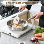 DELARLO stainless steel pan lifestyle angle