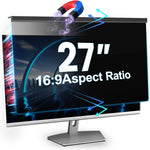 Verponity magnetic computer privacy screen 27 inch front view on a desktop monitor.