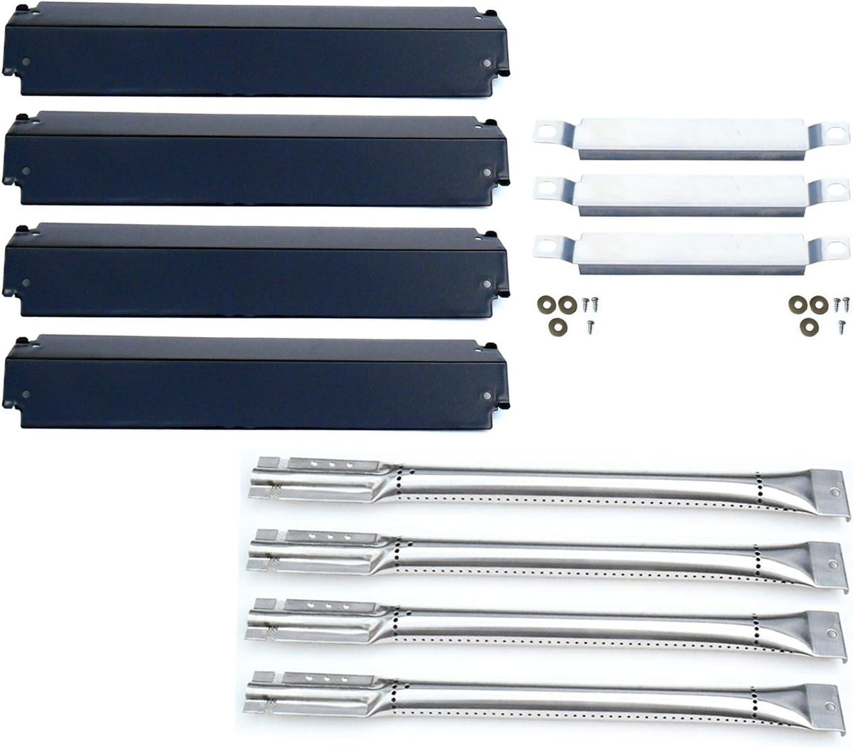Direct parts kit dg240 front view of stainless steel burners and heat plates