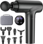 Cotsoco percussion massage gun deep tissue front view showing black ergonomic handle and attached round head