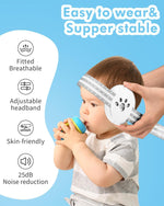 Close-up of soft cushioned ear pads on Nectar Baby earmuffs