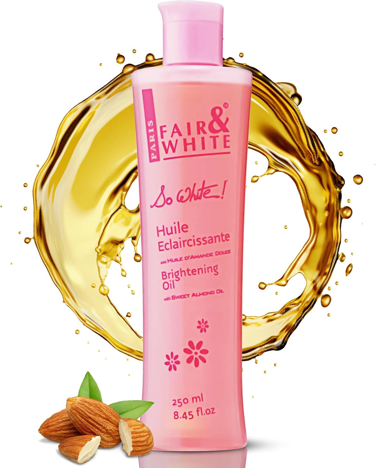 Fair And White So White Body Oil front view bottle