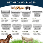 YAZIYIR professional wide pet grooming blade packaging showing the 1.5mm length specifications