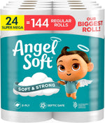 Angel Soft Toilet Paper, 8 Mega Rolls = 32 Regular Rolls, Soft and Strong Toilet Tissue - Image 9