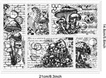 GLOBLELAND retro plants silicone transparent stamps layout