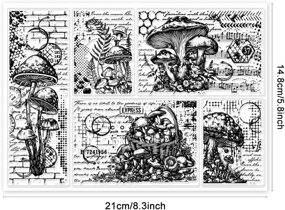 GLOBLELAND retro plants silicone transparent stamps layout