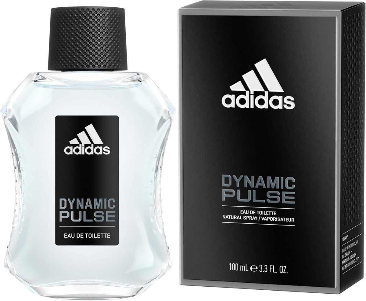 Adidas Dynamic Pulse fragrance bottle with black cap