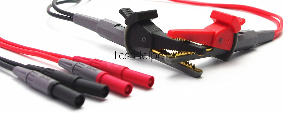 TestHelper TL200 connected to LCR meter setup