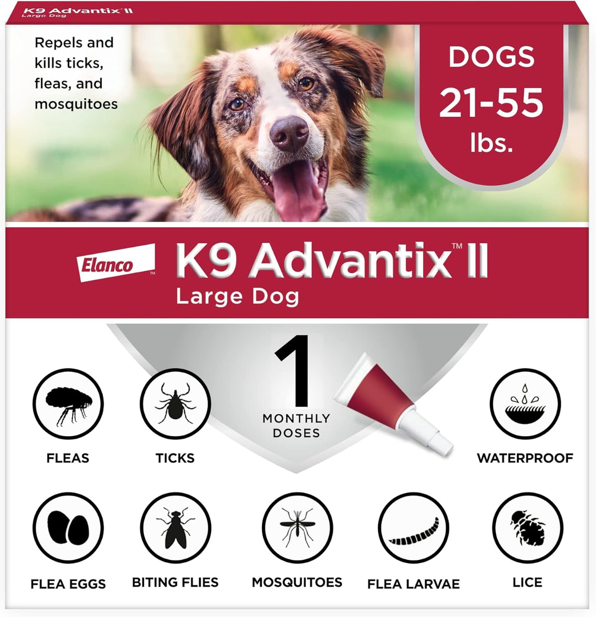 K9 Advantix II Large Dog Vet-Recommended Flea, Tick & Mosquito Treatment & Prevention | Dogs 21-55 lbs. | 2-Mo Supply (Packaging may vary) - Image 13