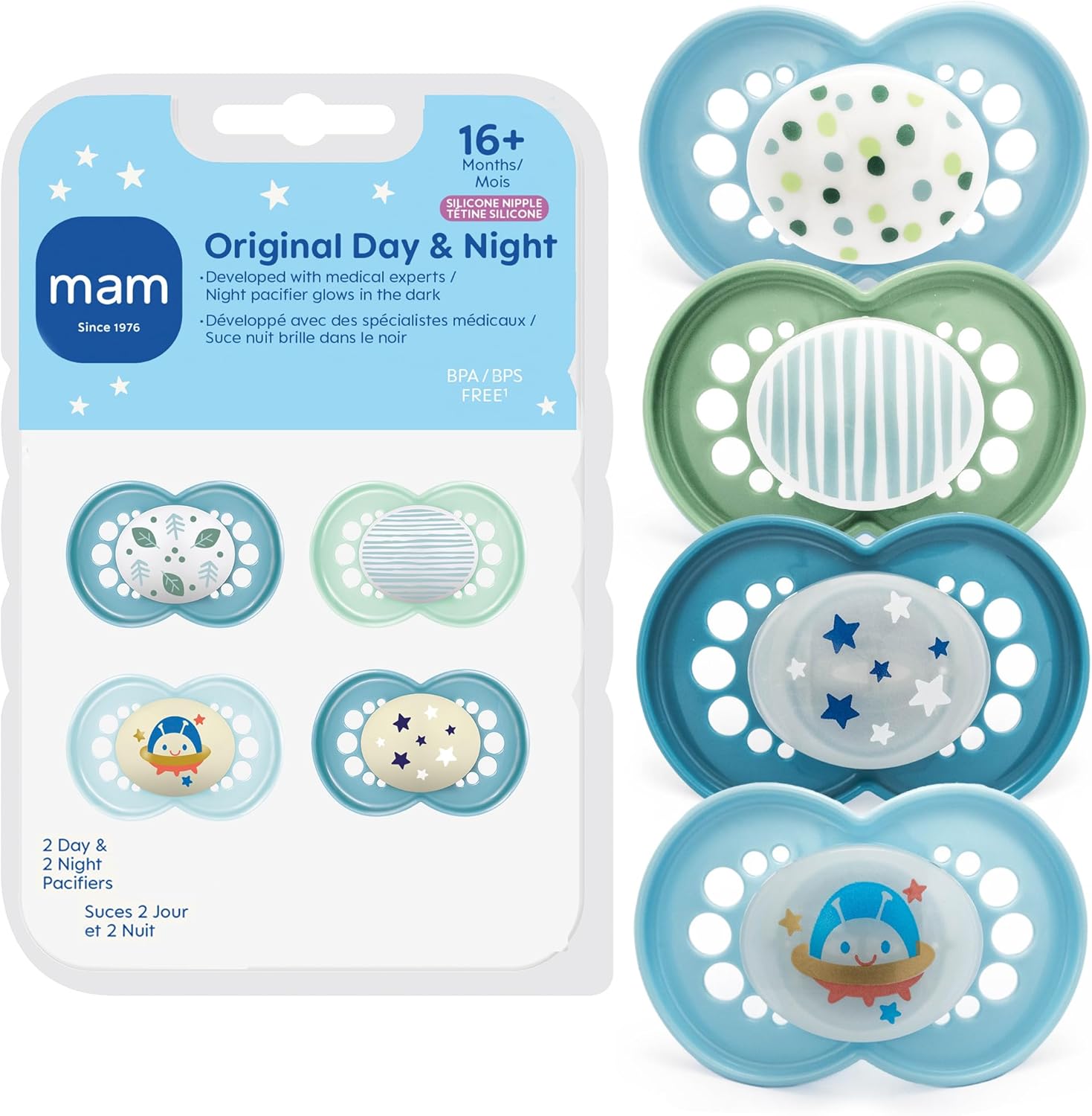 MAM Original Baby Pacifiers 16 plus months 4 pack front view