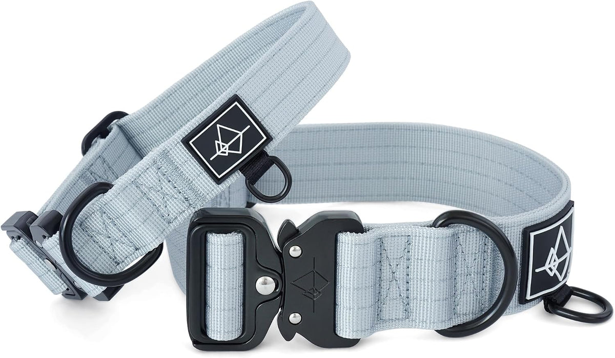Made To Roam heavy duty nylon dog collar close up on metal buckle