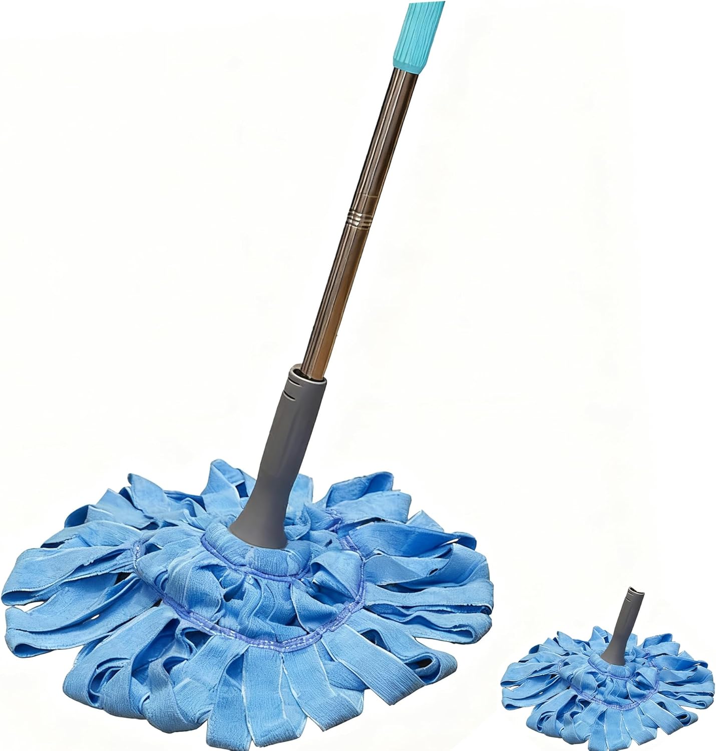 EaseYourDay Self-Wringing Twist Mop front view showcasing the blue microfiber head and extended handle.