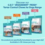 Premium veterinary recommended Virbac oral hygiene treats close up