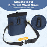 PawistaPal treat container shown in a crossbody strap style on a walk