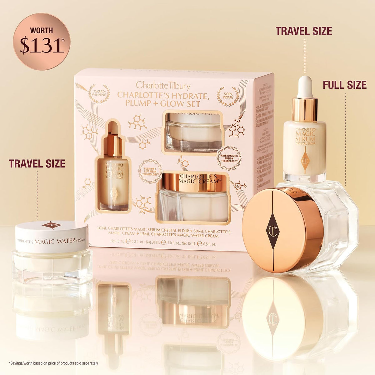 Charlotte Tilbury Magic Cream travel sized jar on a clean background