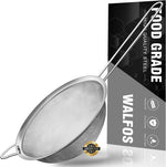 Walfos Fine Mesh Strainers Set, Premium Stainless Steel Colanders and Sifters, with Reinforced Frame Sturdy Handle, Perfect for Sift, Strain, Drain Rinse Vegetables, Pastas Tea - 3 Sizes - Image 9