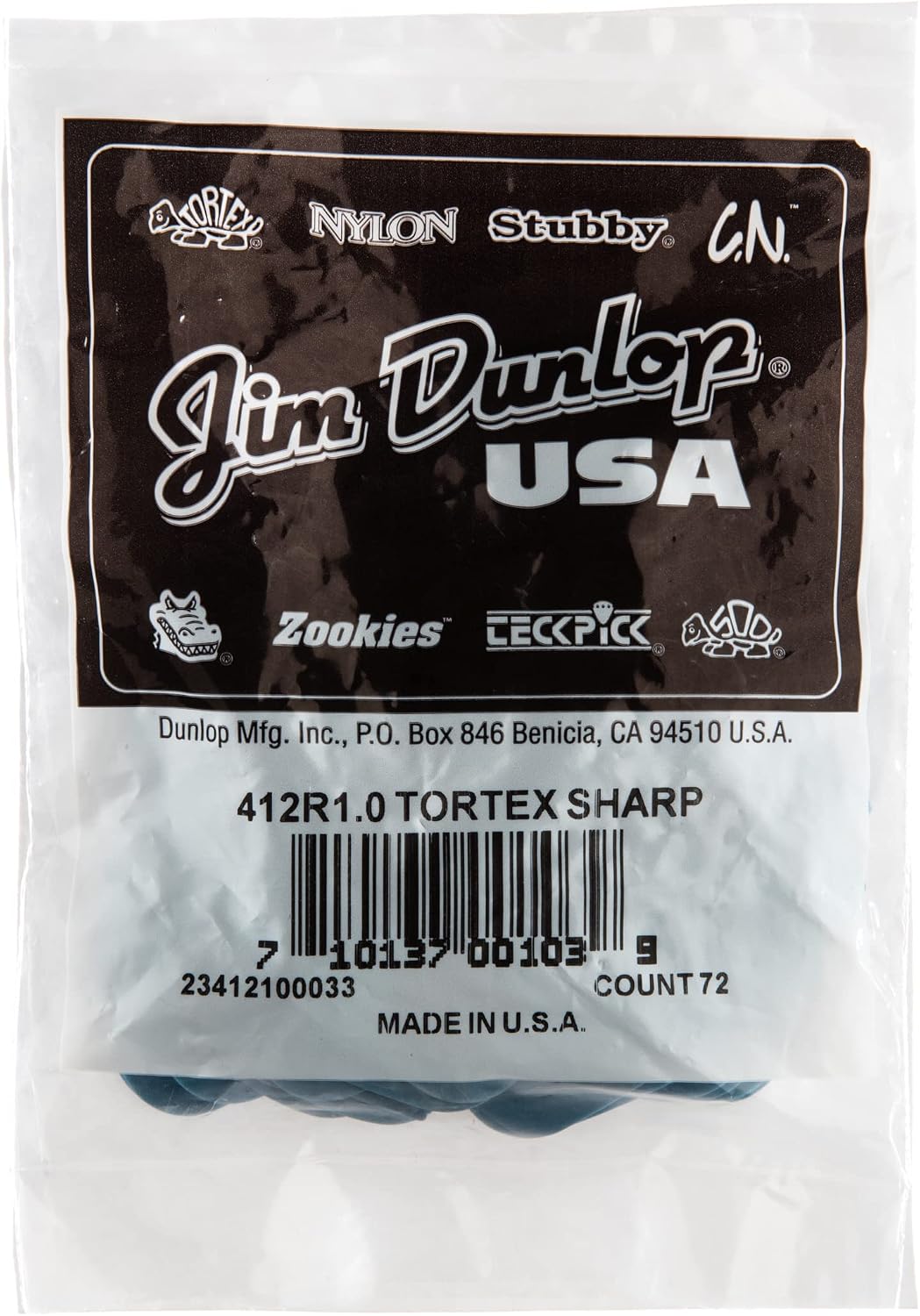 Jim Dunlop Tortex sharp guitar pick tip detail