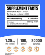BulkSupplements Chromium Polynicotinate powder dietary supplement supplement facts label