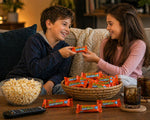 American chocolate and peanut butter nougat candy gift bag for sharing