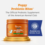 Zesty Paws puppy gut health supplement packaging displaying product benefits