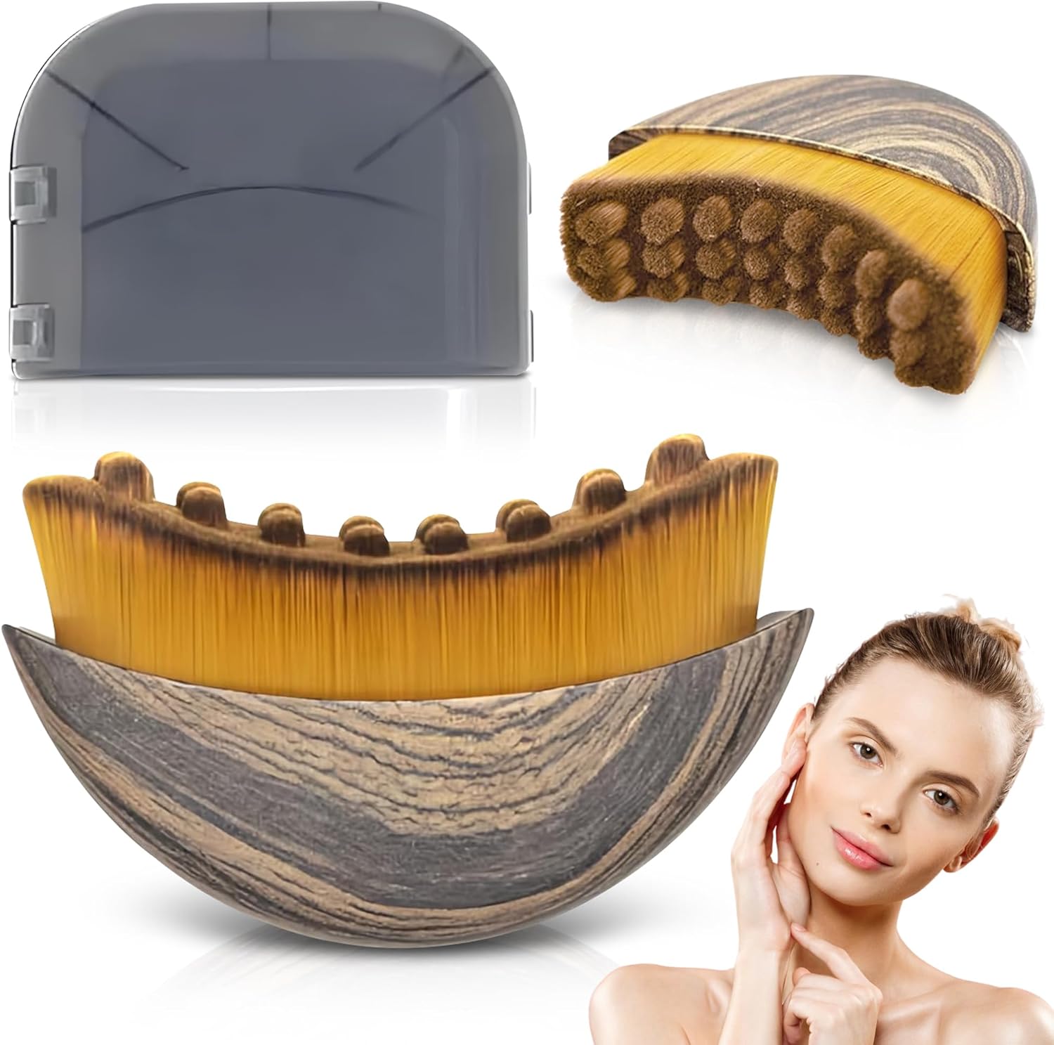 Generic Lymphatic Contour Face Brush front view for facial sculpting and drainage massager.