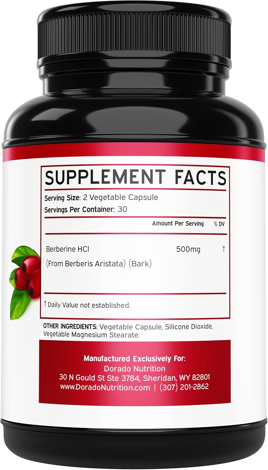 Dorado Nutrition Berberine HCL supplement third-party tested certification