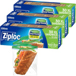 Ziploc sandwich bags extra large front view packaging