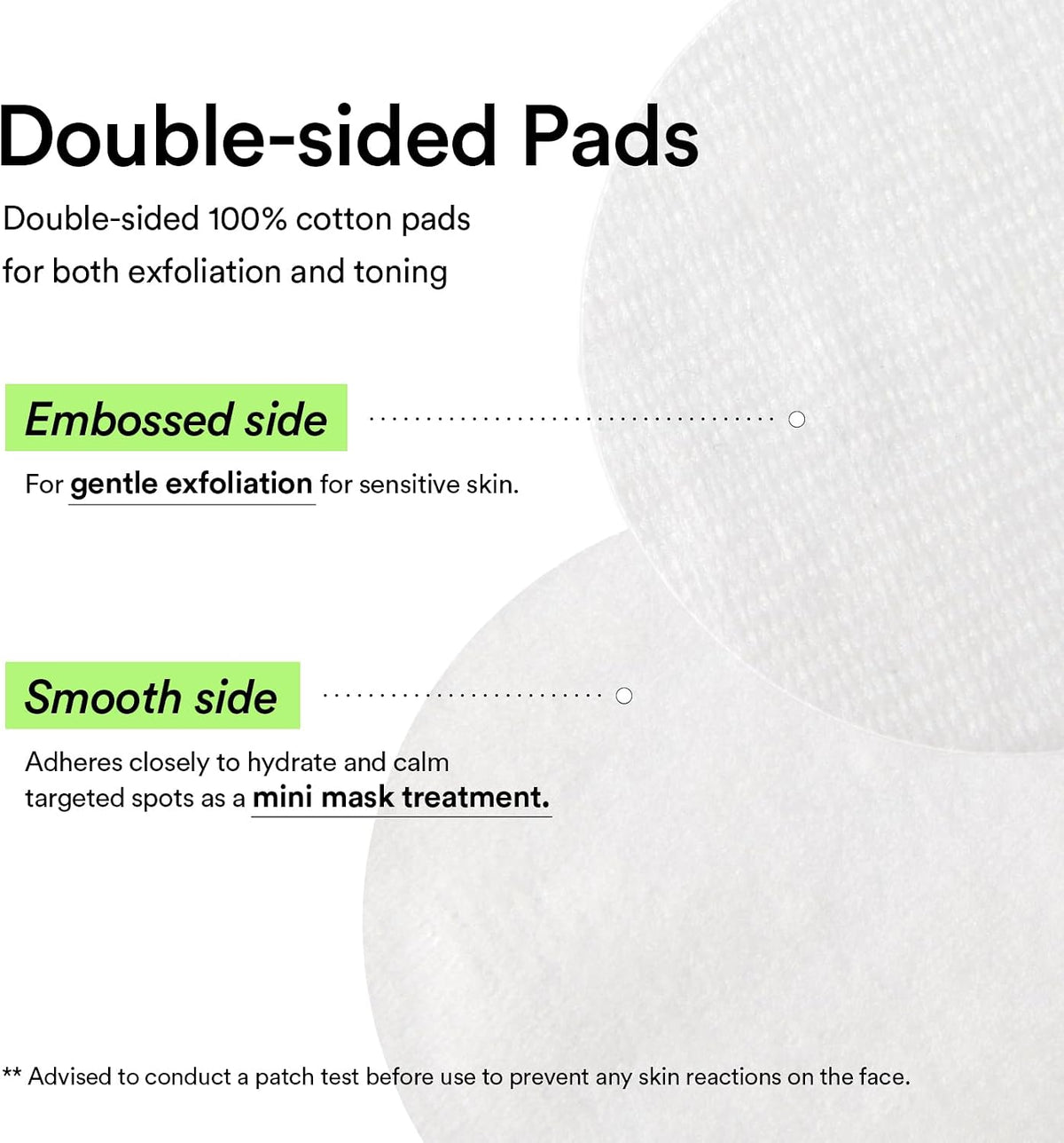 Abib Calming Touch dual textured exfoliating sheet closeup.