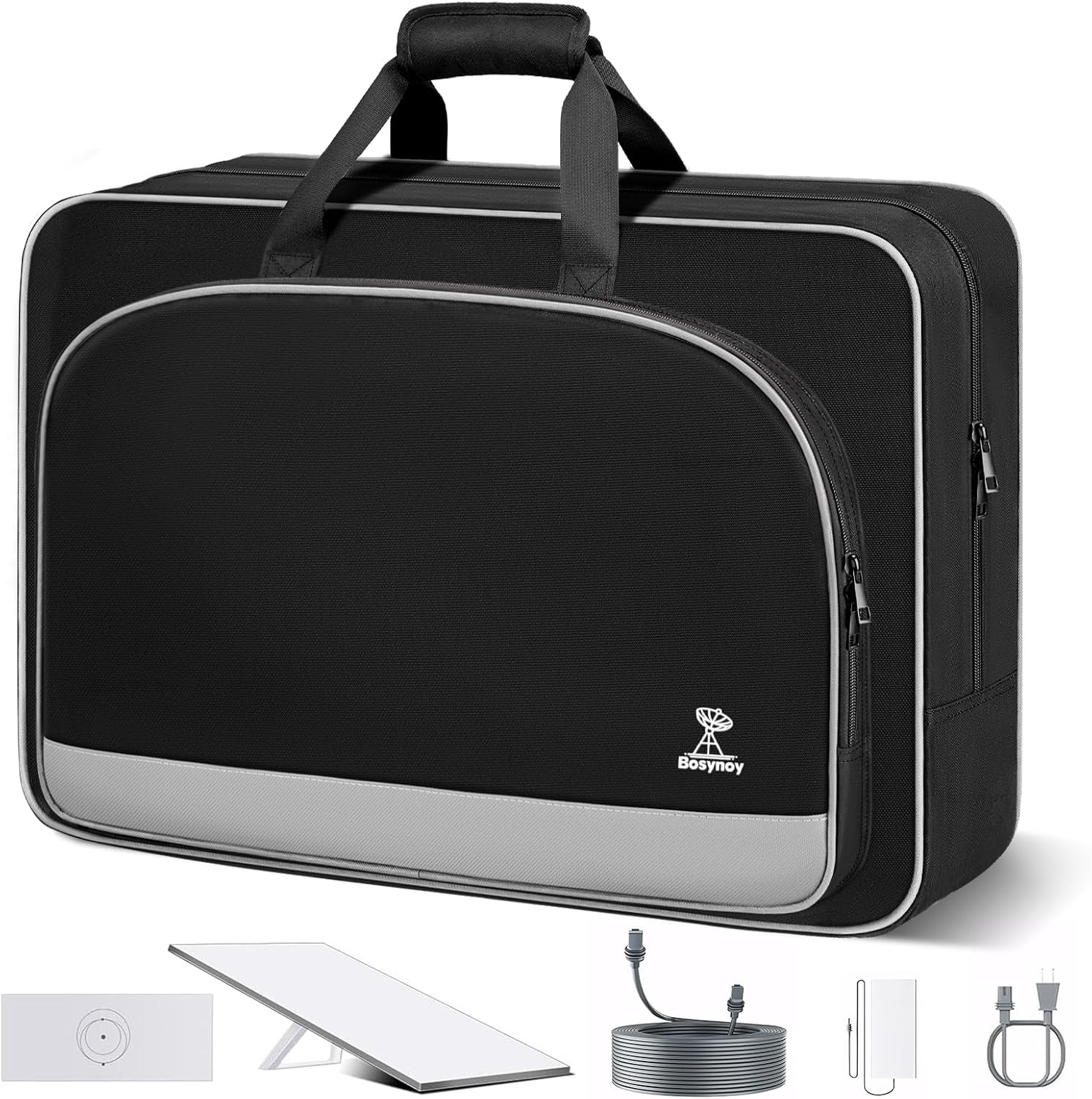 Bosynoy Starlink Gen 3 carrying case front view showing waterproof exterior shell