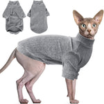 Idepet Sphynx Hairless Cats Sweater Shirt Kitten Soft Puppy Clothes Pullover Cute Cat Pajamas Jumpsuit Cotton Apparel Pet Winter Turtleneck for Cats and Teacup Chihuahua Small Dogs(Green,XS) - Image 11