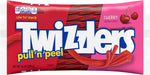 Imported TWIZZLERS Pull 'N' Peel low fat kosher candy packaging
