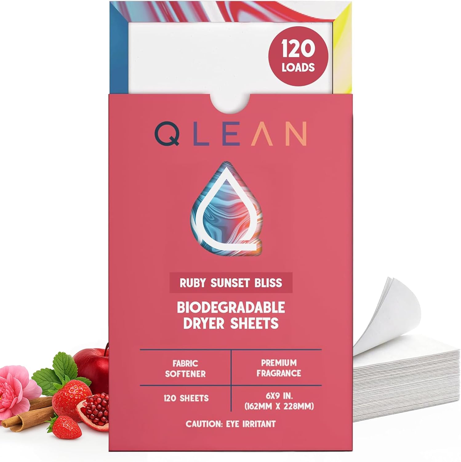 QLEAN fabric softener sheets front view package