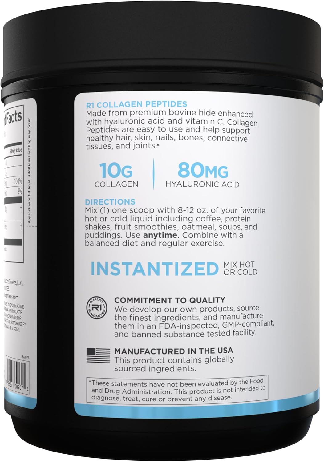 Rule 1 Collagen Peptides ingredients list and supplement details