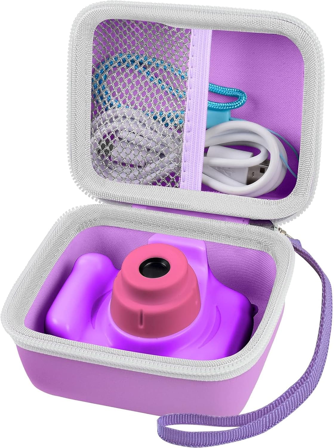 ANKHOH Kids Camera Case for Seckton for Dylanto for Desuccus for Mafiti | Hard EVA, Soft Lining, Cable Pocket, Easy Carry,Fits for GKTZ,for PROGRACE, Soft Lining,Drop Protection Deepblue - Image 11