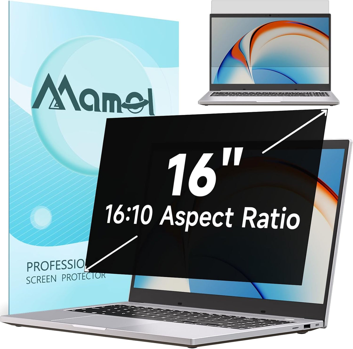 Mamol Nano Laptop Privacy Screen front view displaying anti-glare computer monitor privacy filter.
