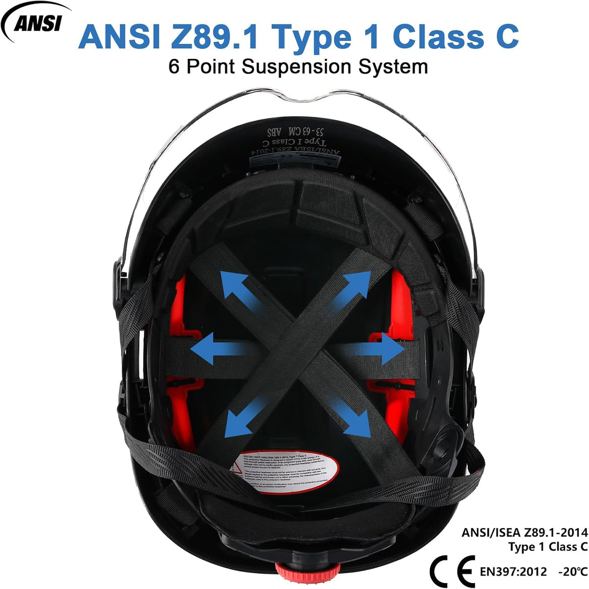 UM ULTRAMAXX industrial work helmet rear view showing ratchet adjustment dial